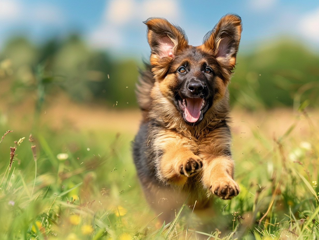 chiot berger allemand à poil long