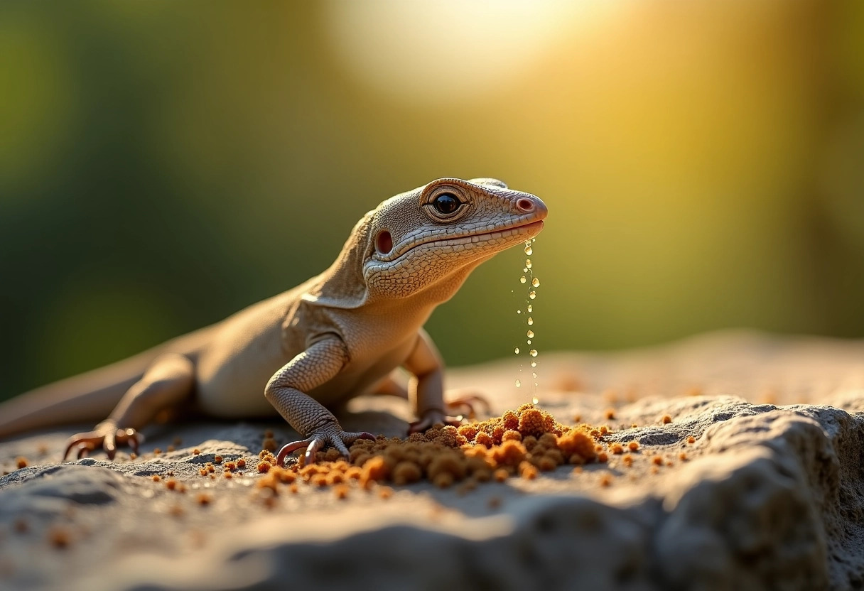 lézard crottes